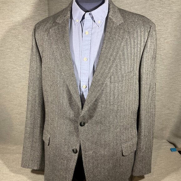 Men's Paul Stuart 100% Cashmere Herringbone Sports Jacket, Size 48L - Picture 1 of 8